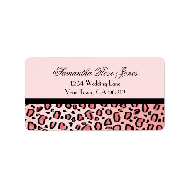 Pink Leopard Print Custom Address Label (Front)