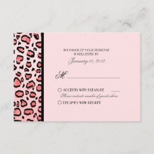 Pink Leopard Print Custom RSVP Card
