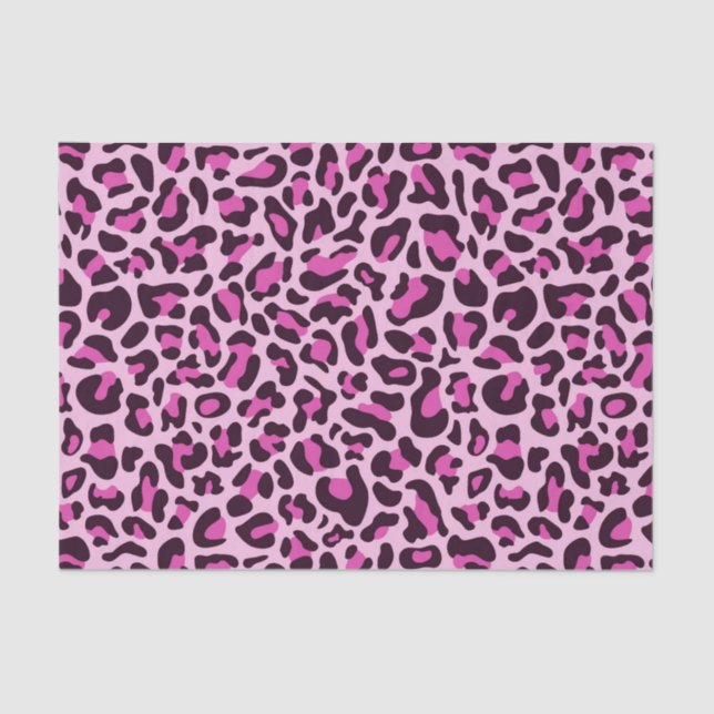 Pink Leopard Print Decoupage Tissue Paper (Front)
