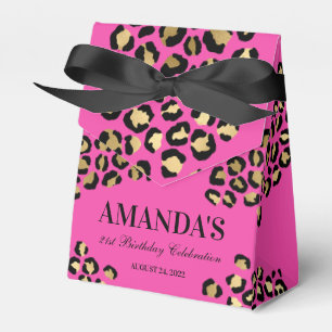 Pink Leopard Print Favor Box