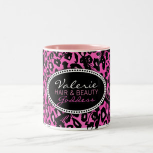 Pink Leopard Print Hair & Beauty (Custom) Mug