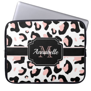 Pink Leopard Print Laptop Sleeve