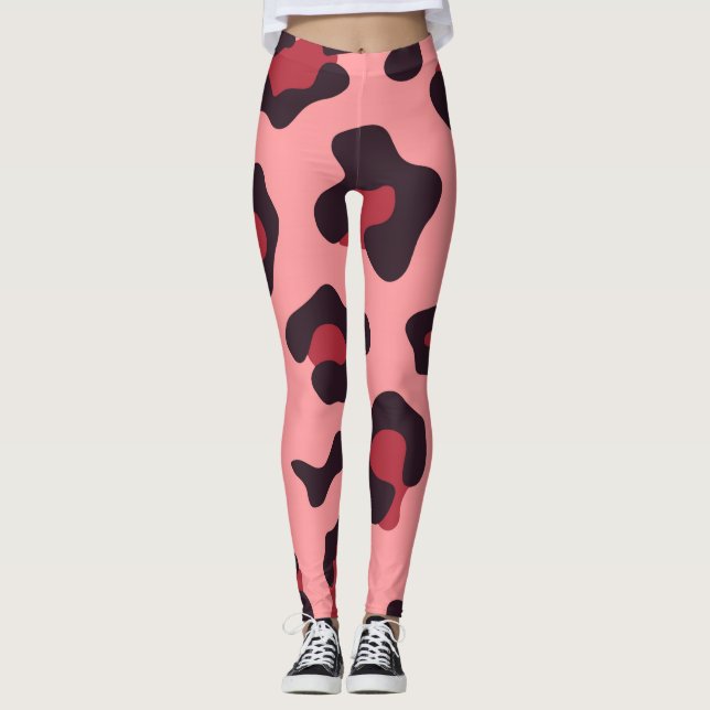 Pink Leopard Print Leggings (Front)