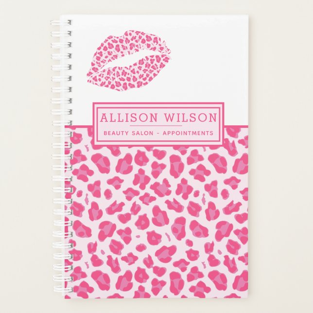 Pink Leopard Print & Leopard Kiss Planner (Front)