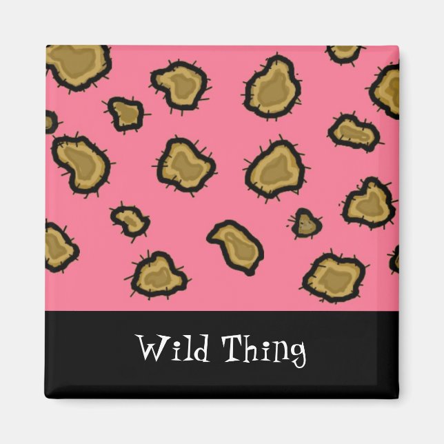 Pink Leopard Print Magnet (Front)