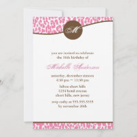 Pink Leopard Print Monogram Birthday