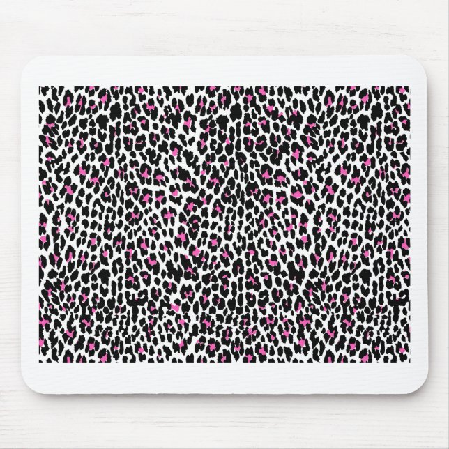 pink leopard print mouse mat (Front)