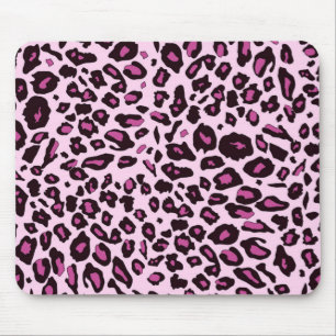 Pink leopard print mouse mat