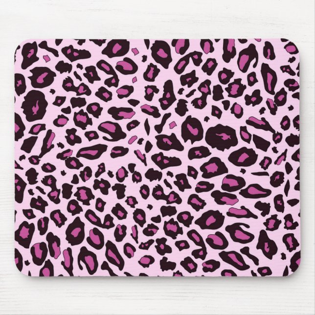 Pink leopard print mouse mat (Front)