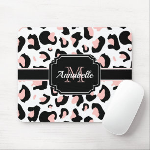 Pink Leopard Print Mouse Mat