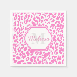 Pink Leopard Print Napkin