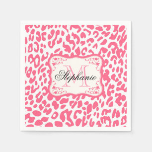 Pink Leopard Print Napkin