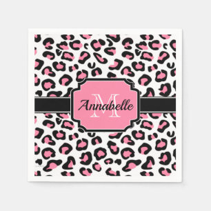 Pink Leopard Print Napkin