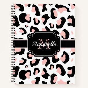 Pink Leopard Print Notebook