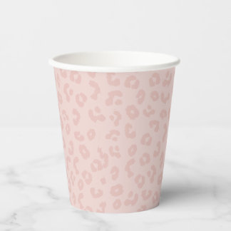 Pink Leopard Print Paper Cups