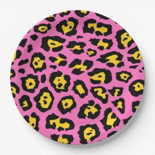 Pink Leopard Print Paper Plate