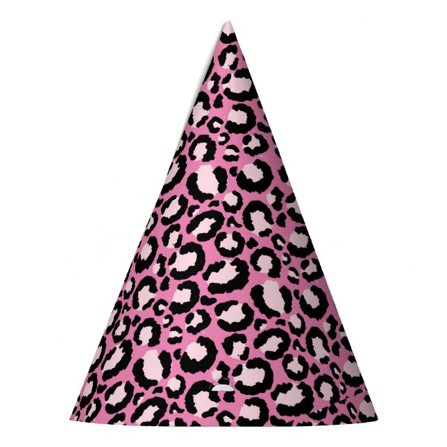Pink Leopard Print Party Hat (Left)