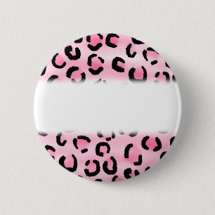 Pink Leopard Print Pattern. 6 Cm Round Badge
