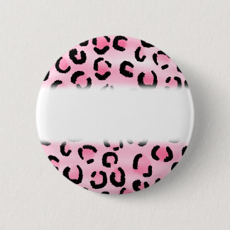 Pink Leopard Print Pattern. 6 Cm Round Badge