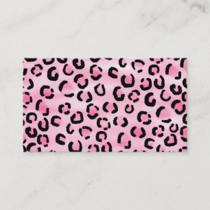 Pink Leopard Print Pattern. Business Card