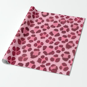 Pink Leopard Print Pattern Wrapping Paper
