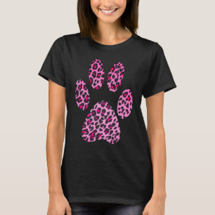Pink Leopard Print Paw Cat Cheetah Jaguar Sports T-Shirt