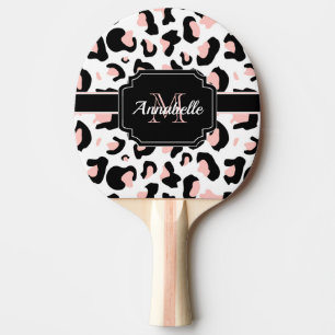 Pink Leopard Print Ping Pong Paddle