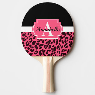 Pink Leopard Print Ping Pong Paddle