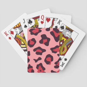 Pink Leopard Print Playing Cards