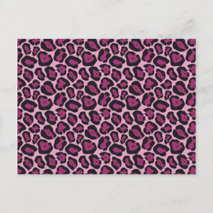Pink Leopard Print Postcard
