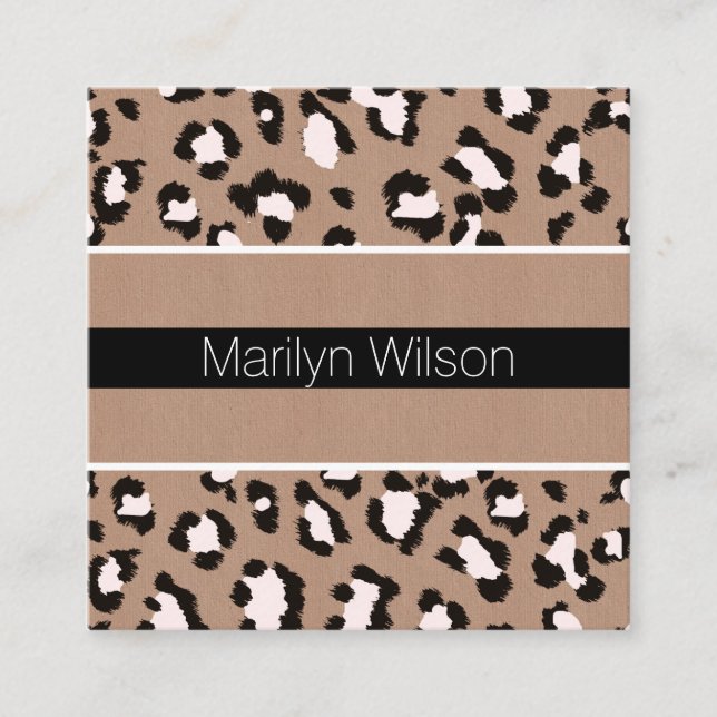 Pink Leopard Print Professional Business Card (Front)