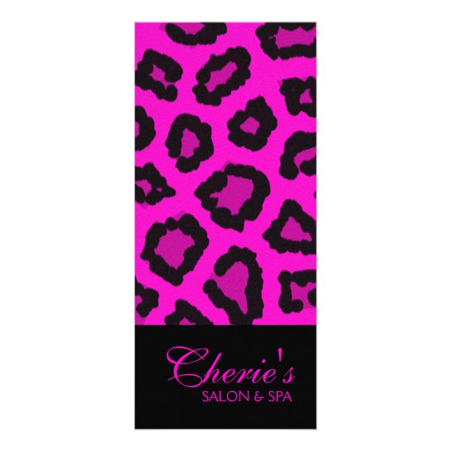 Pink Leopard Print Rack Card (Front)