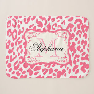Pink Leopard Print Sherpa Blanket