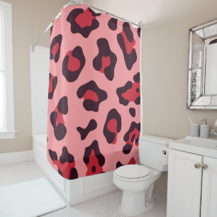 Pink Leopard Print Shower Curtain
