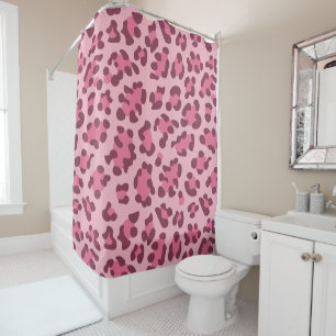 Pink Leopard Print Shower Curtain