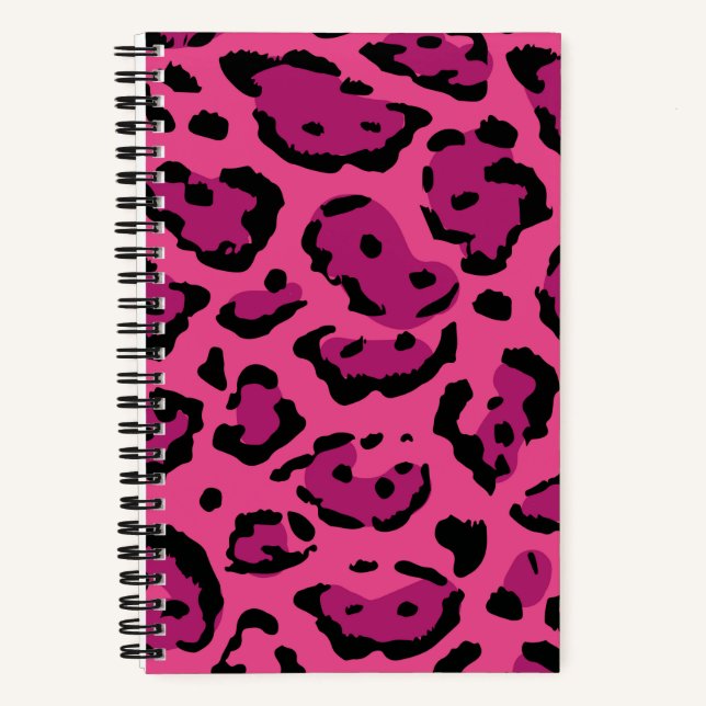 Pink Leopard Print Spiral Notebook (Front)