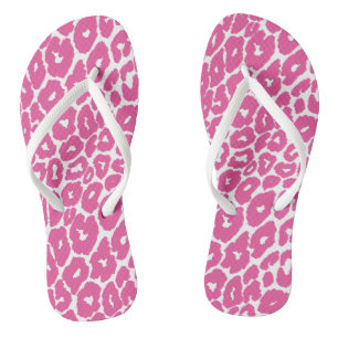 Pink Leopard Print Spot Changer Flip Flops