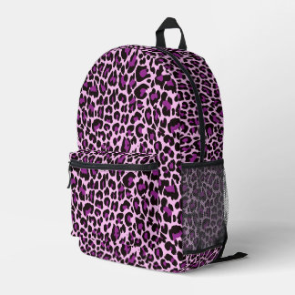 Pink Leopard Print Spots Printed Backpack