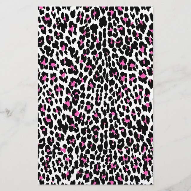 pink leopard print stationery (Front)