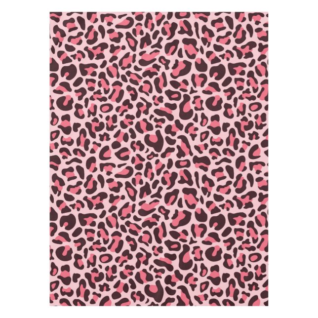 Pink Leopard Print Tablecloth (Front)