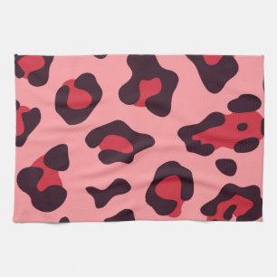 Pink Leopard Print Tea Towel