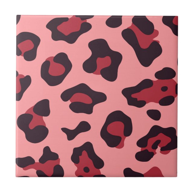 Pink Leopard Print Tile (Front)