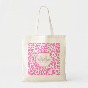 Pink Leopard Print Tote Bag