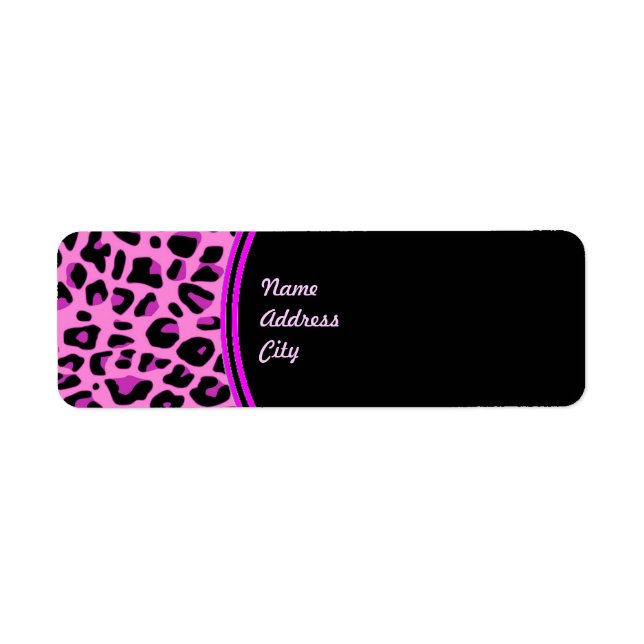 Pink Leopard Return Address Label (Front)