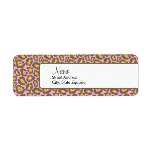 Pink Leopard Return Address Label