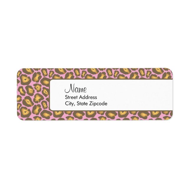 Pink Leopard Return Address Label (Front)