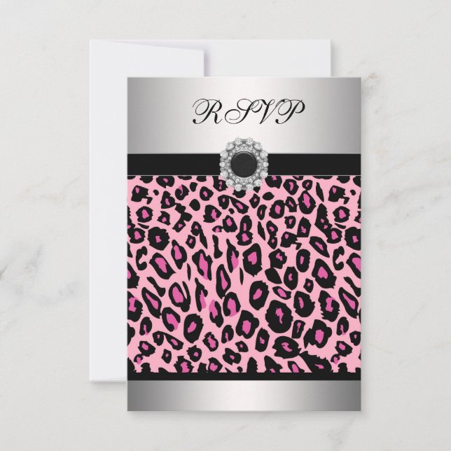 Pink Leopard RSVP Template (Front)