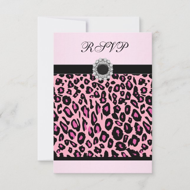 Pink Leopard RSVP Template (Front)