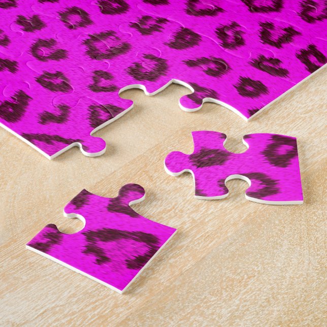 Pink Leopard Skin Jigsaw Puzzle (Side)