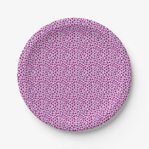 pink leopard skin pattern paper plate